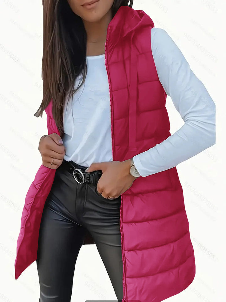 MARINA Relaxed Hooded Longline Puffer Vest