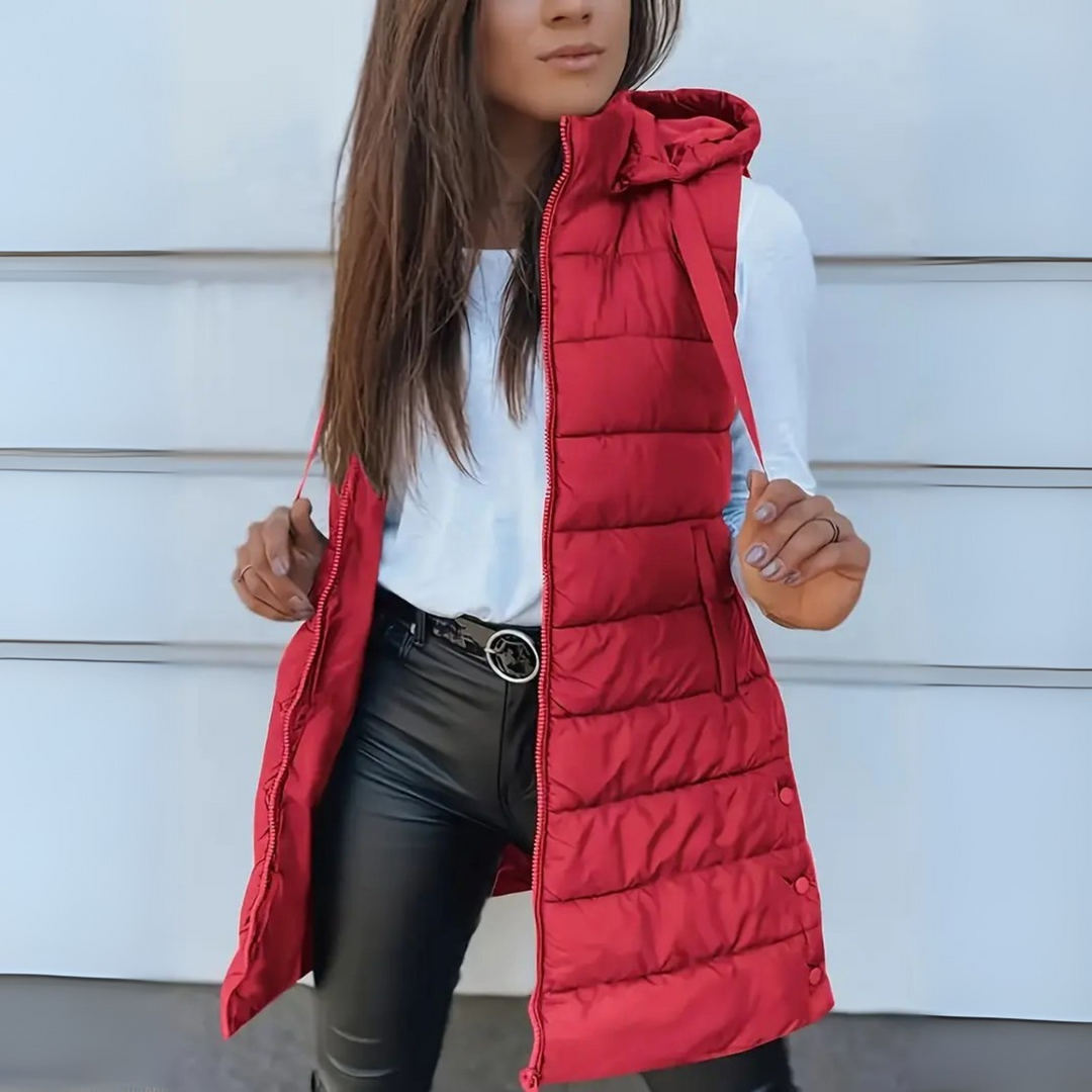MARINA Relaxed Hooded Longline Puffer Vest